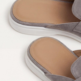 Mediterraneo Men's Suede Mules, Light Grey