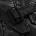 Elegant Long Leather Motorcycle Jacket
