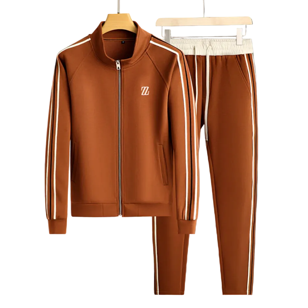 Oscar - Striped Tracksuit Brown