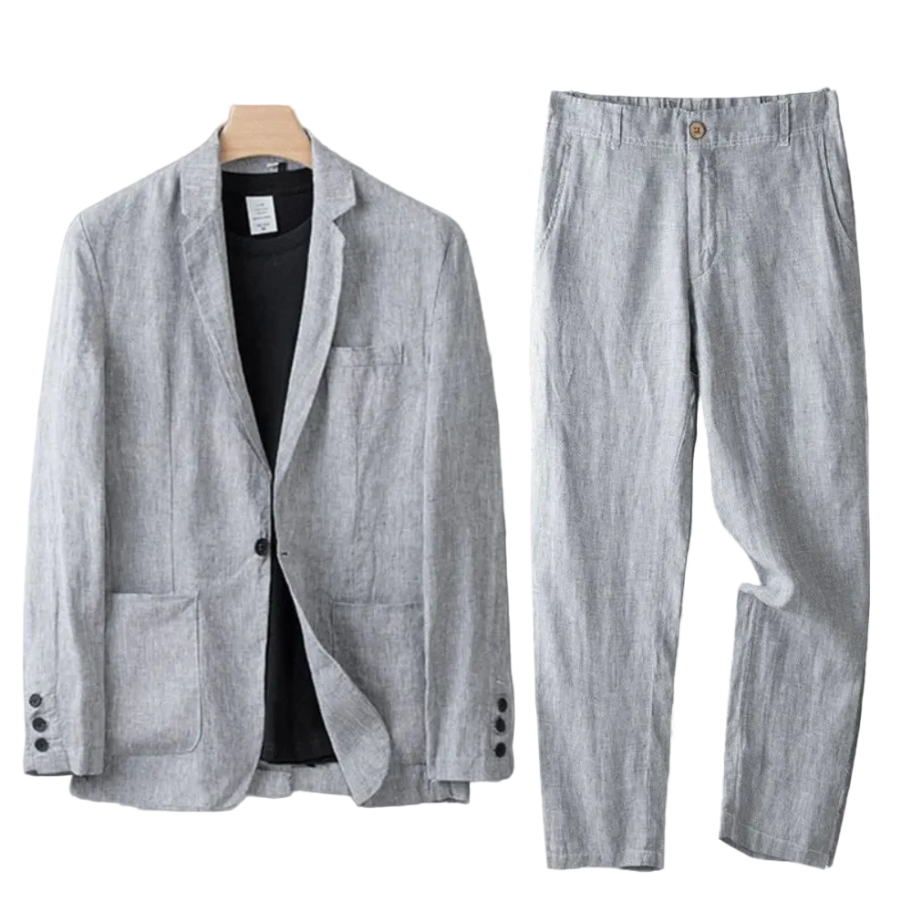Mariusz - Elegant Linen Set Gray
