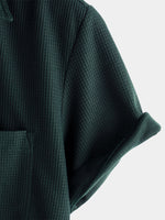 Casual Short-Sleeve Summer Shirt, Quilted Pattern, Perfect for the Beach