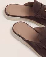Mediterraneo Men's Suede Mules, Brown