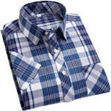 Cotton Checkered Shirt with Short Sleeves