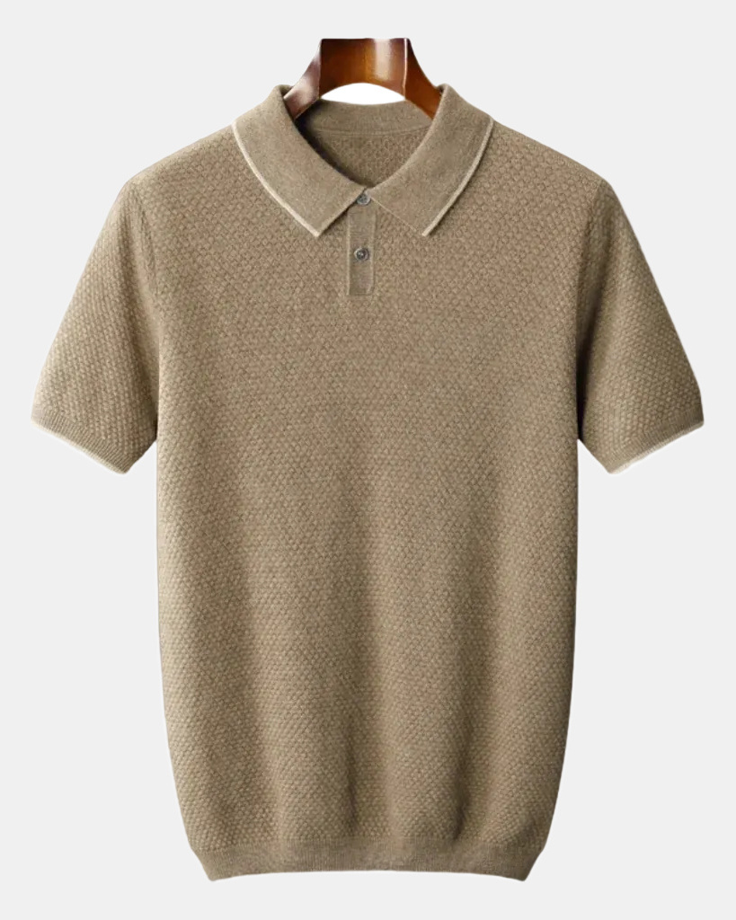 Aristo Men's Cashmere Polo Shirt in Green