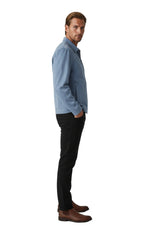 Light Blue Suede Jacket for Men – Elegant and Versatile Everyday Jacket