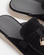 Mediterraneo Men's Suede Mules, Black