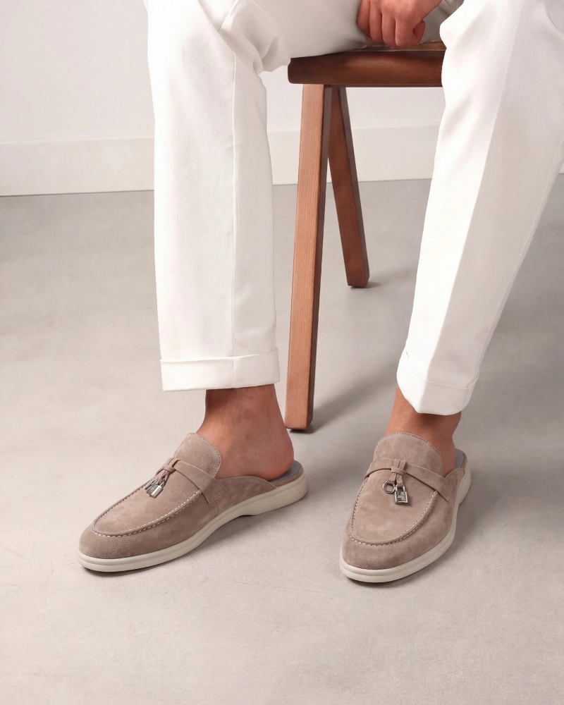 Mule Mediterraneo i Suède Beige