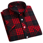 Cotton Checkered Shirt with Short Sleeves