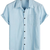 Cotton Casual Shirt with Short Sleeves for Men