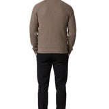 Men's Half-Zip Sweater with Collar – Taupe Brown