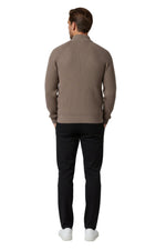 Men's Half-Zip Sweater with Collar – Taupe Brown