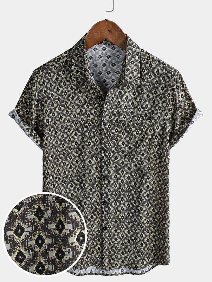 Retro Hawaiian Geometric Shirt