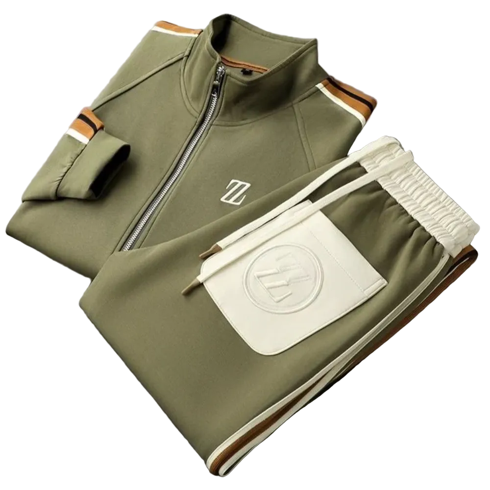 Oscar - Striped Tracksuit Green