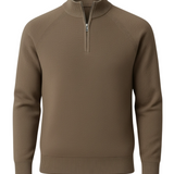 Men's Half-Zip Sweater with Collar – Taupe Brown