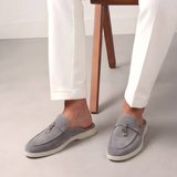 Light Gray Suede Mediterranean Mules