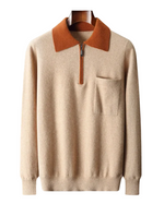 Castelle Cashmere Zip-Up Polo