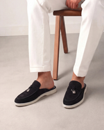 Mediterraneo Men's Suede Mules, Black