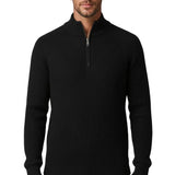 Men's Half-Zip Sweater with Collar – Black