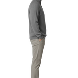 Men's Half-Zip Sweater with Collar – Gray
