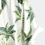 Summer Cotton Shirt for Men with Tropical Pineapple Pattern