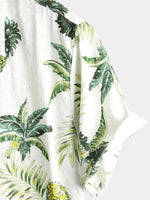 Summer Cotton Shirt for Men with Tropical Pineapple Pattern