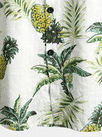 Summer Cotton Shirt for Men with Tropical Pineapple Pattern