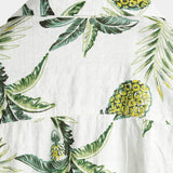 Summer Cotton Shirt for Men with Tropical Pineapple Pattern