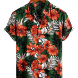 Men's Short-Sleeve Shirt in Green Floral