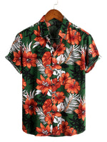 Men's Short-Sleeve Shirt in Green Floral