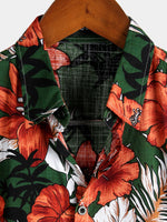 Men's Short-Sleeve Shirt in Green Floral