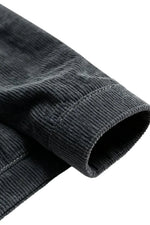 Men's Velvet Jacket with Sherpa Collar and Snaps - Dark Graphite