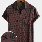 Classic Retro Geometric Pattern Short Sleeve Shirt