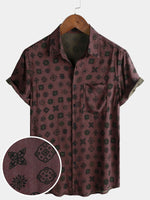 Classic Retro Geometric Pattern Short Sleeve Shirt