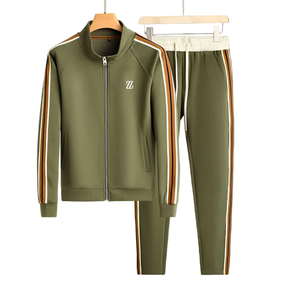 Oscar - Striped Tracksuit Green