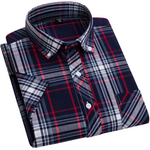 Cotton Checkered Shirt with Short Sleeves