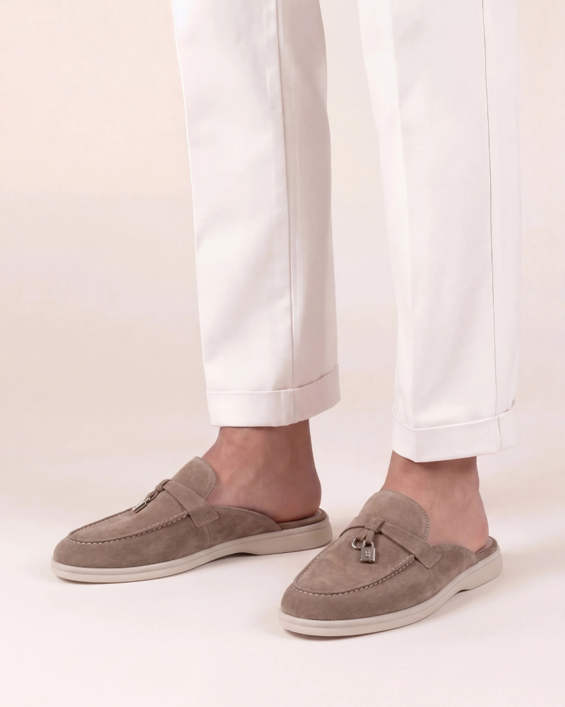 Mule Mediterraneo i Suède Beige