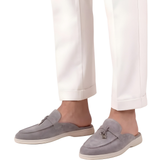 Light Gray Suede Mediterranean Mules