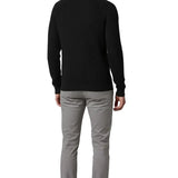 Men's Half-Zip Sweater with Collar – Black