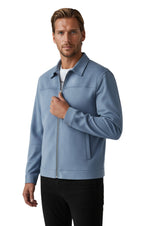 Light Blue Suede Jacket for Men – Elegant and Versatile Everyday Jacket