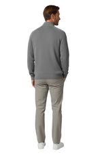 Men's Half-Zip Sweater with Collar – Gray