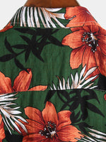 Men's Short-Sleeve Shirt in Green Floral