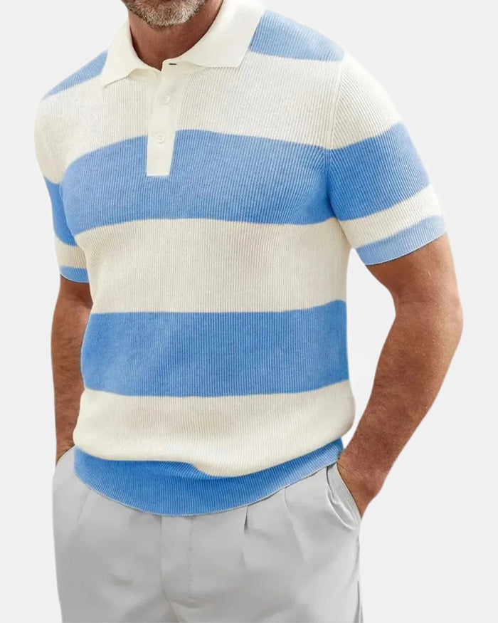 Dalibor Men's Polo Shirt, Striped, Ribbed