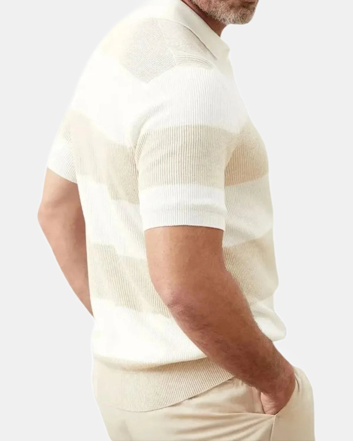 Dalibor Men's Polo Shirt, Striped, Ribbed