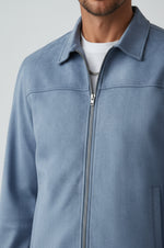 Light Blue Suede Jacket for Men – Elegant and Versatile Everyday Jacket