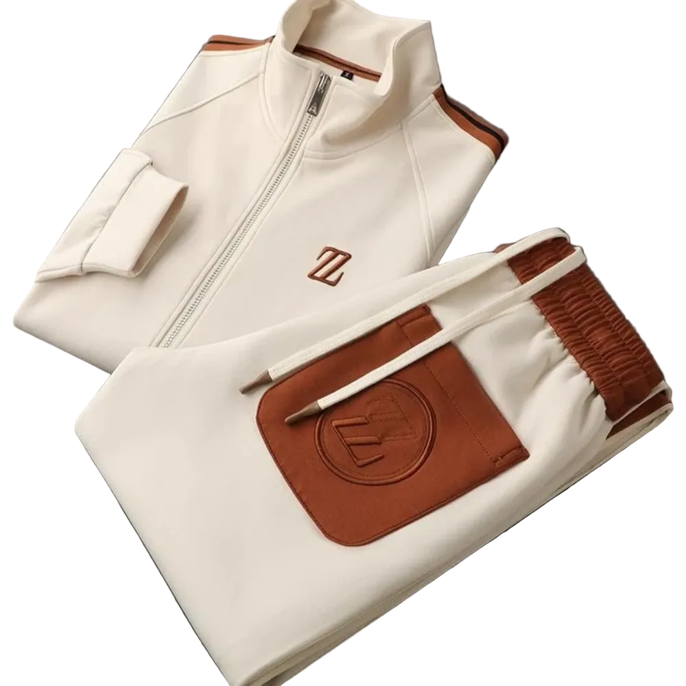Oscar - Striped Tracksuit Cream