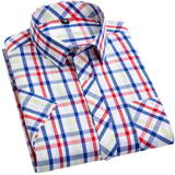 Cotton Checkered Shirt with Short Sleeves