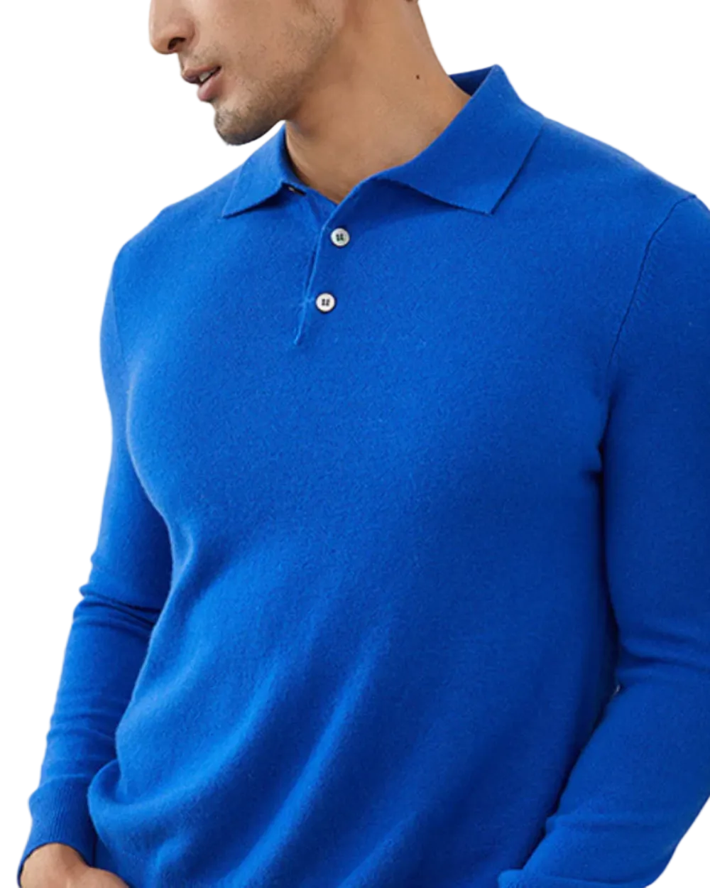 Ponza Cashmere Polo Sweater Blue