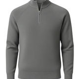 Men's Half-Zip Sweater with Collar – Gray