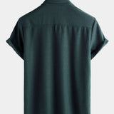 Casual Short-Sleeve Summer Shirt, Quilted Pattern, Perfect for the Beach
