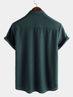 Casual Short-Sleeve Summer Shirt, Quilted Pattern, Perfect for the Beach